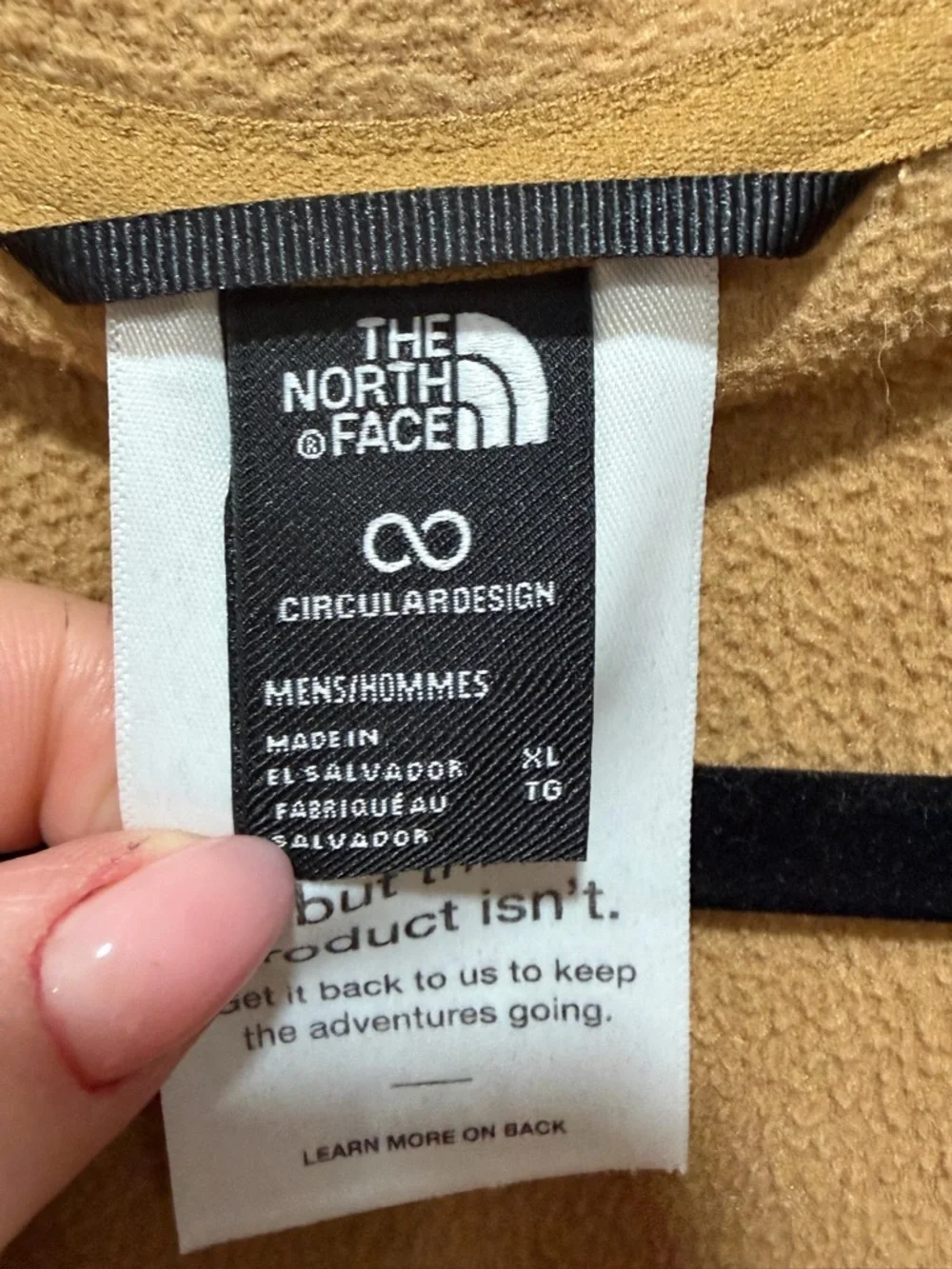 The North Face Fleece Pullover Quarter Zip Tan Brown Colorblock Jacket Men’s XL